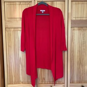 Light Open Front Sweater w/ 3/4 Sleeves